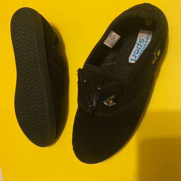 Classique Sport black corduroy womens slippers US 9 - Picture 2 of 6